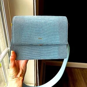 JW PEI baby blue croc cross body bag